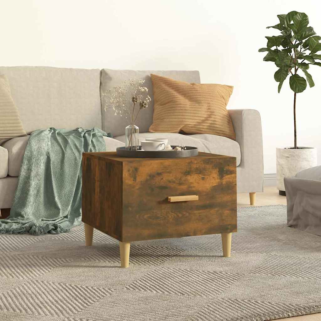 Vidaxl salontafel 50x50x40 cm bewerkt hout gerookt eikenkleurig