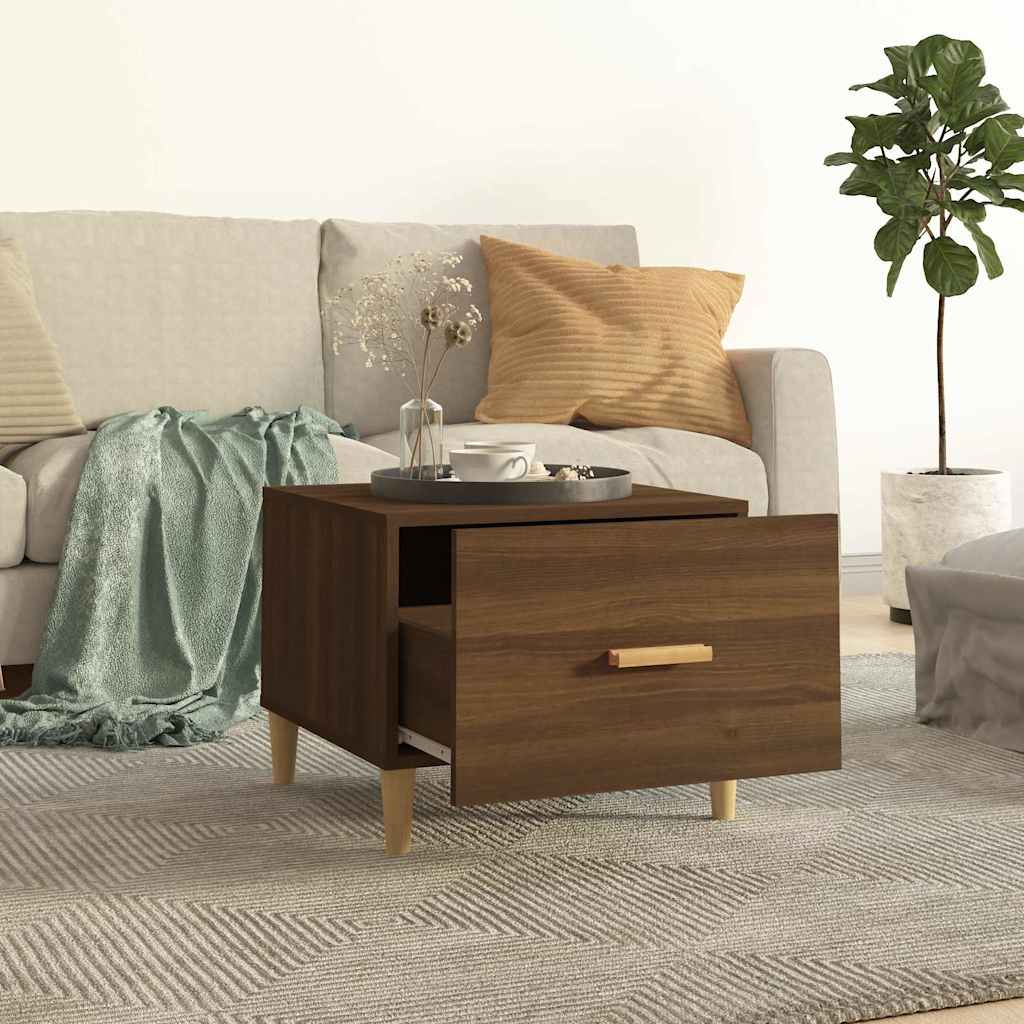 Vidaxl salontafel 50x50x40 cm bewerkt hout bruin eikenkleur