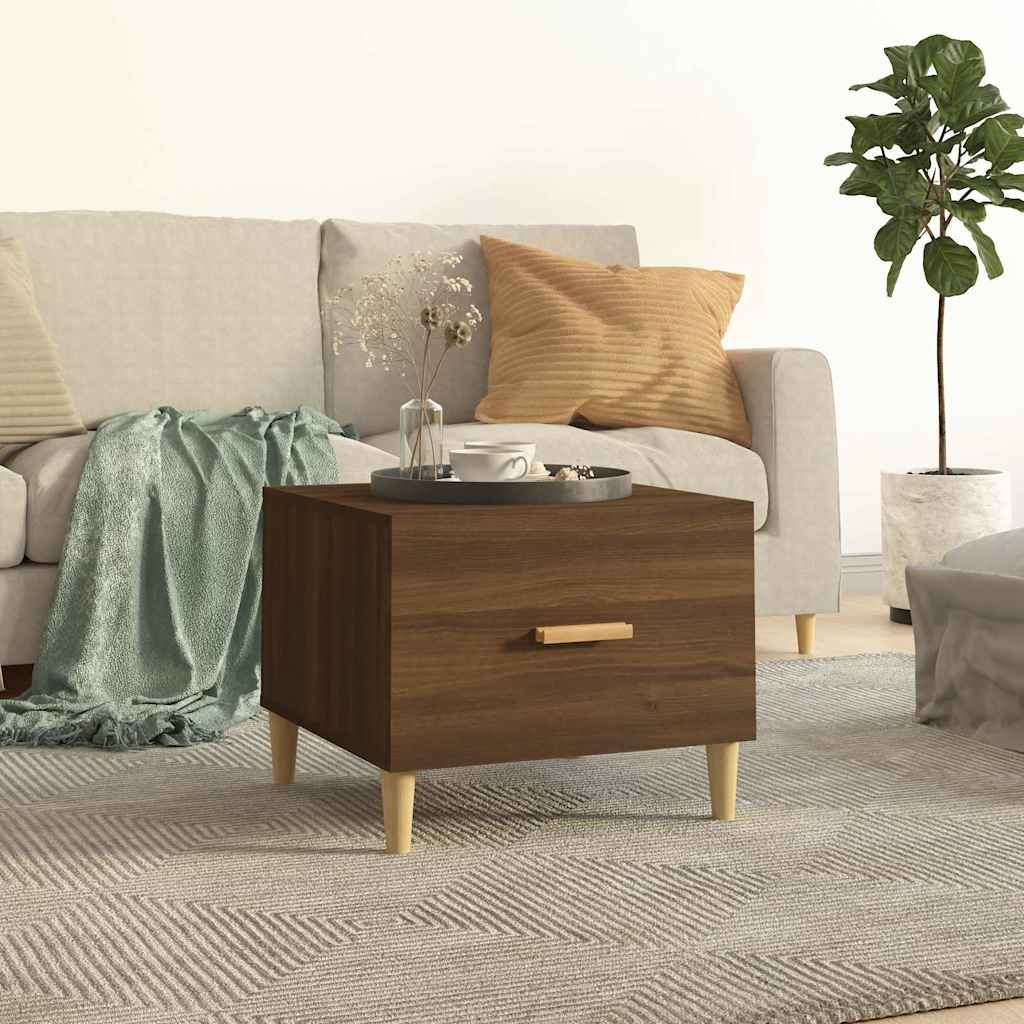 Vidaxl salontafel 50x50x40 cm bewerkt hout bruin eikenkleur