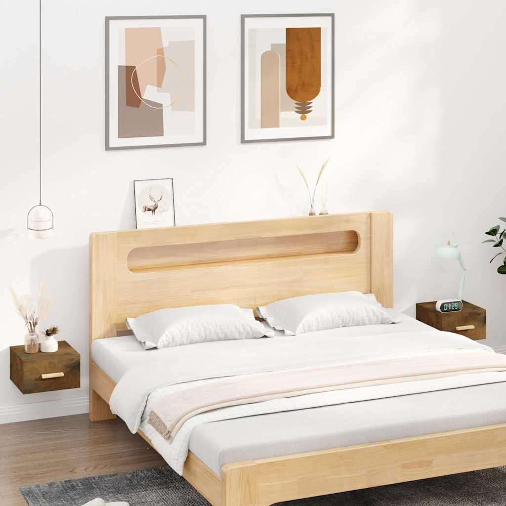 Vidaxl nachtkastjes 2 st wandgemonteerd 35x35x20 cm gerookt eikenkleur