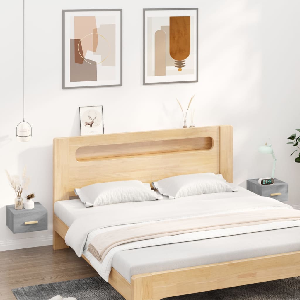 Vidaxl nachtkastjes 2 st wandgemonteerd 35x35x20 cm grijs sonoma eiken