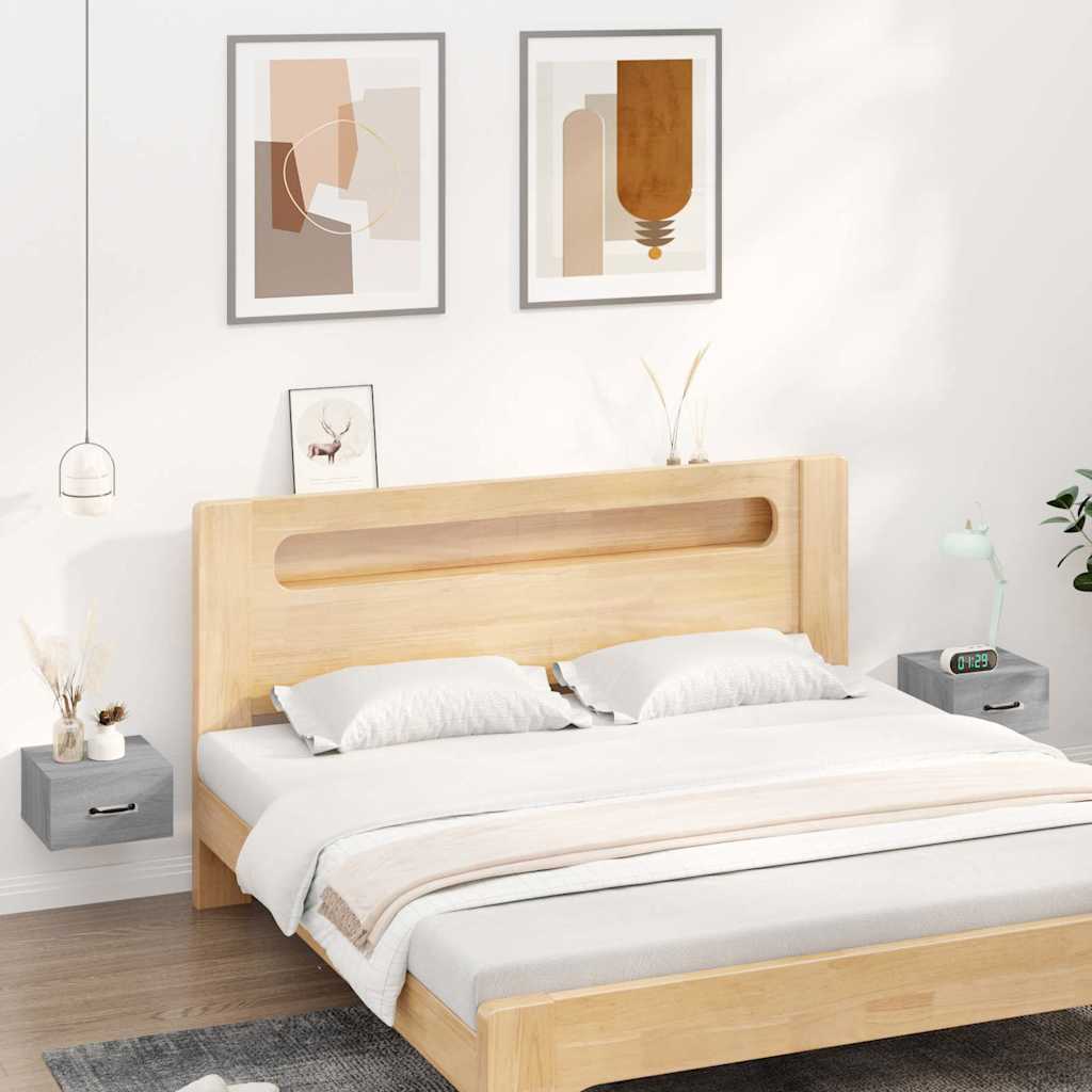 Vidaxl nachtkastjes 2 st wandgemonteerd 35x35x20 cm grijs sonoma eiken