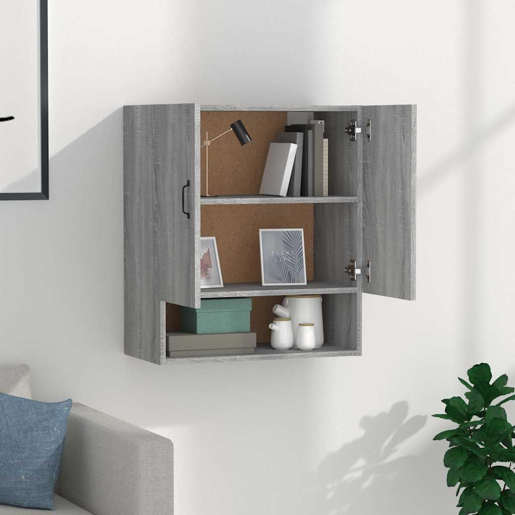 Vidaxl wandkast 60x31x70 cm bewerkt hout grijs sonoma eikenkleurig