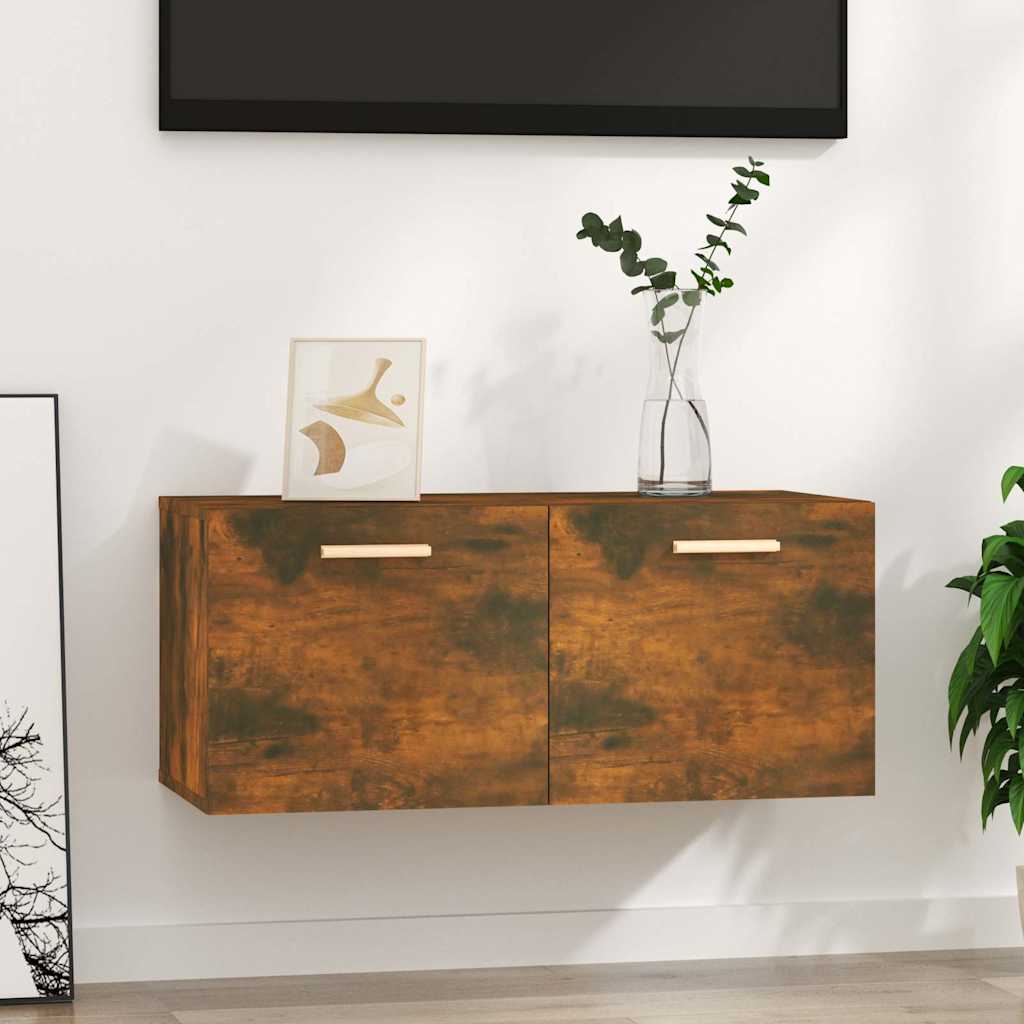 Vidaxl wandkast 80x35x36,5 cm bewerkt hout gerookt eikenkleurig