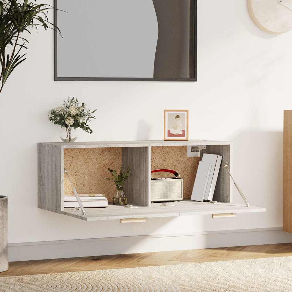 Vidaxl wandkast 100x36,5x35 cm bewerkt hout grijs sonoma eikenkleurig