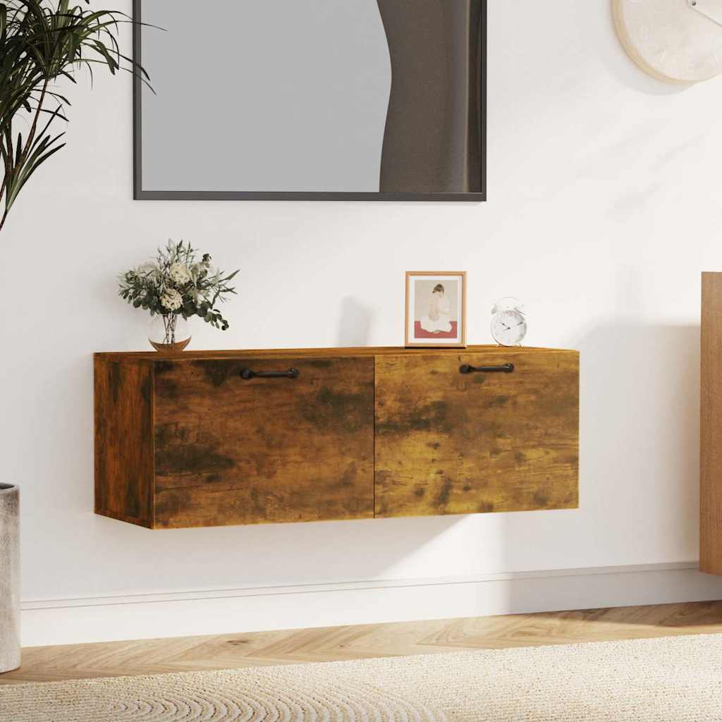 Vidaxl wandkast 100x36,5x35 cm bewerkt hout gerookt eikenkleurig