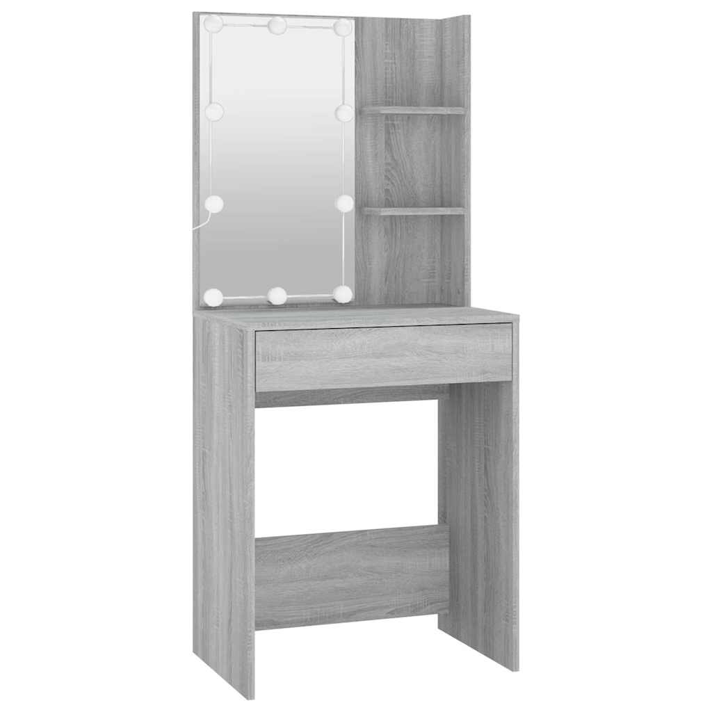 Vidaxl kaptafel met led-verlichting 60x40x140 cm grijs sonoma eiken