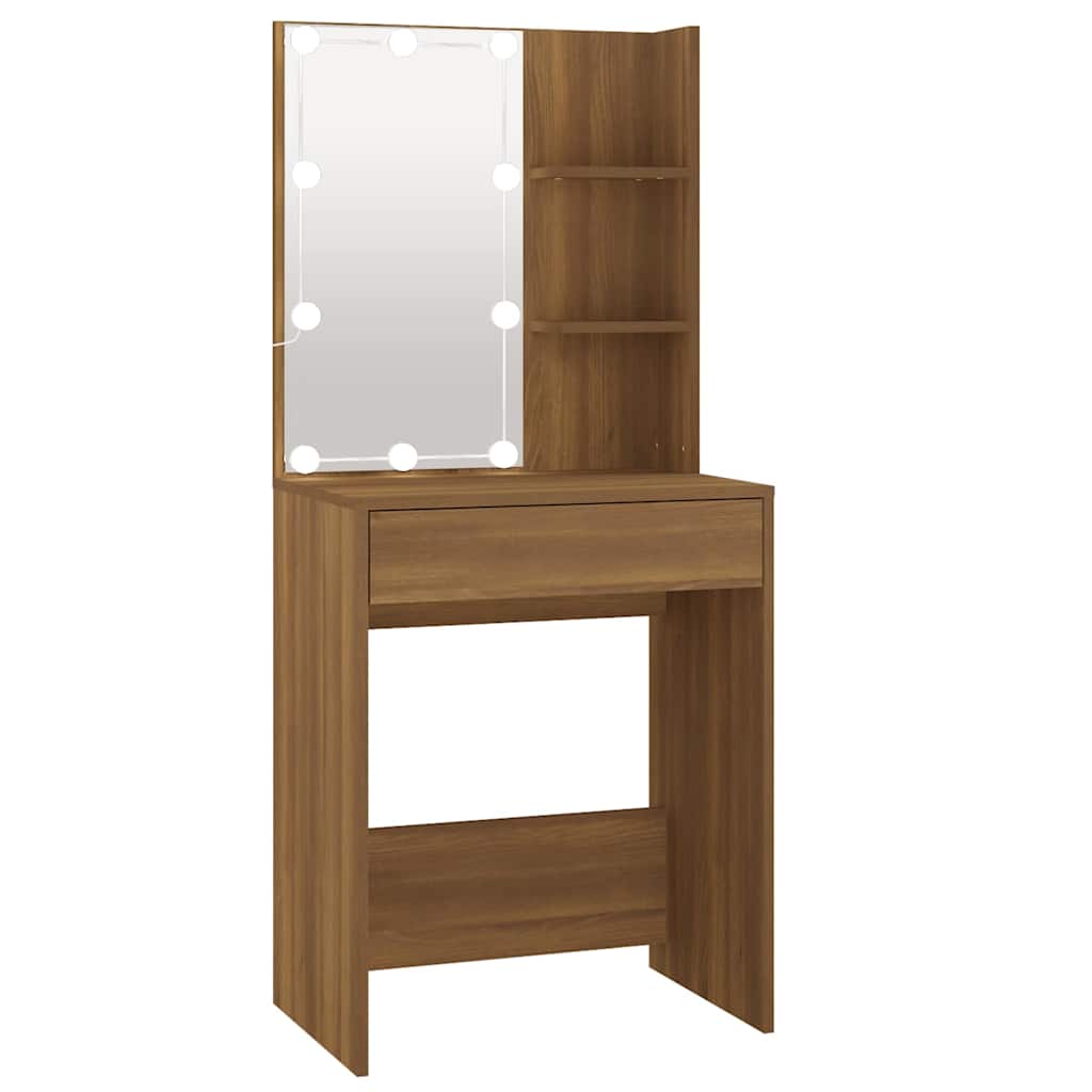 Vidaxl kaptafel met led-verlichting 60x40x140 cm bruin eikenkleur