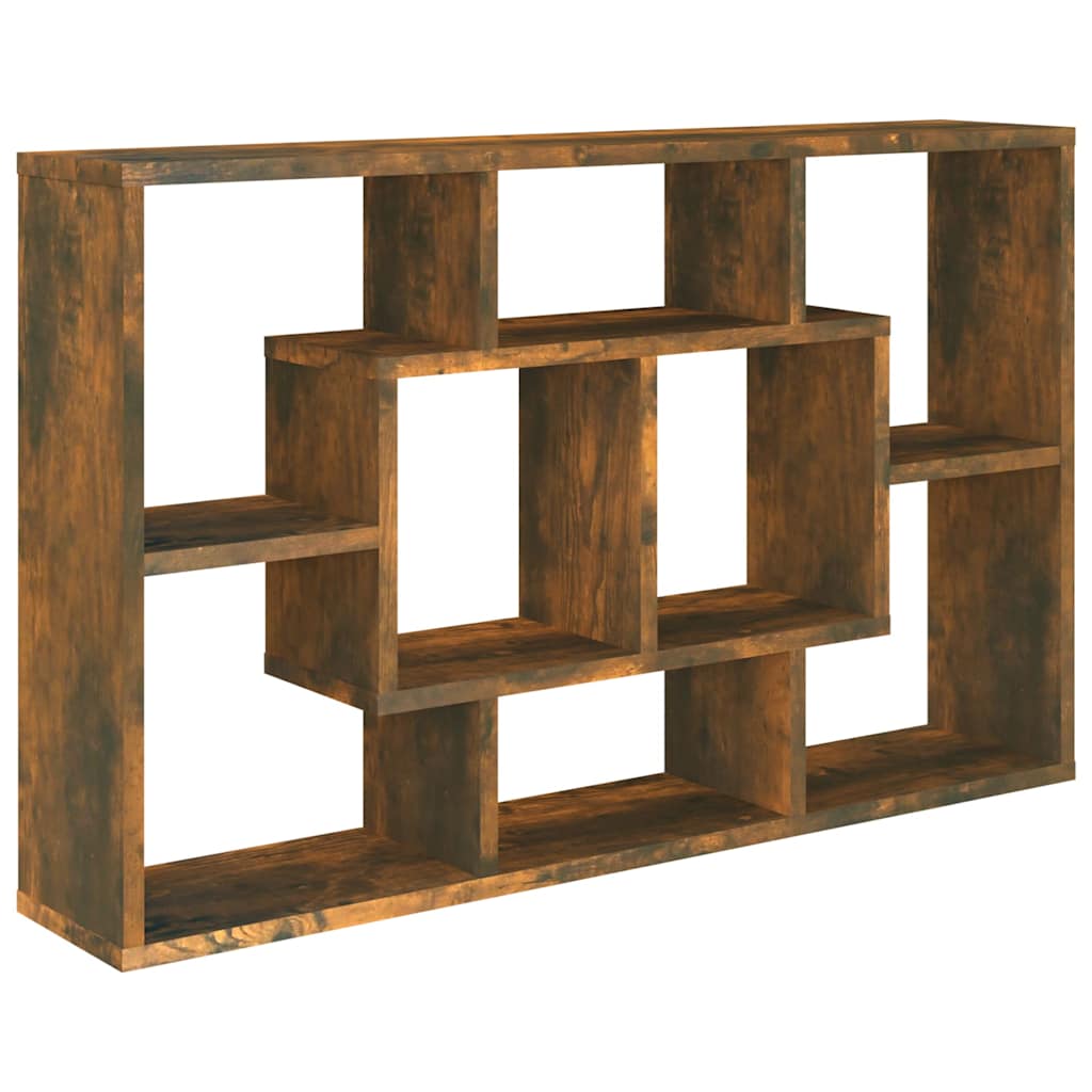 Vidaxl wandschap 85x16x52,5 cm bewerkt hout gerookt eikenkleurig