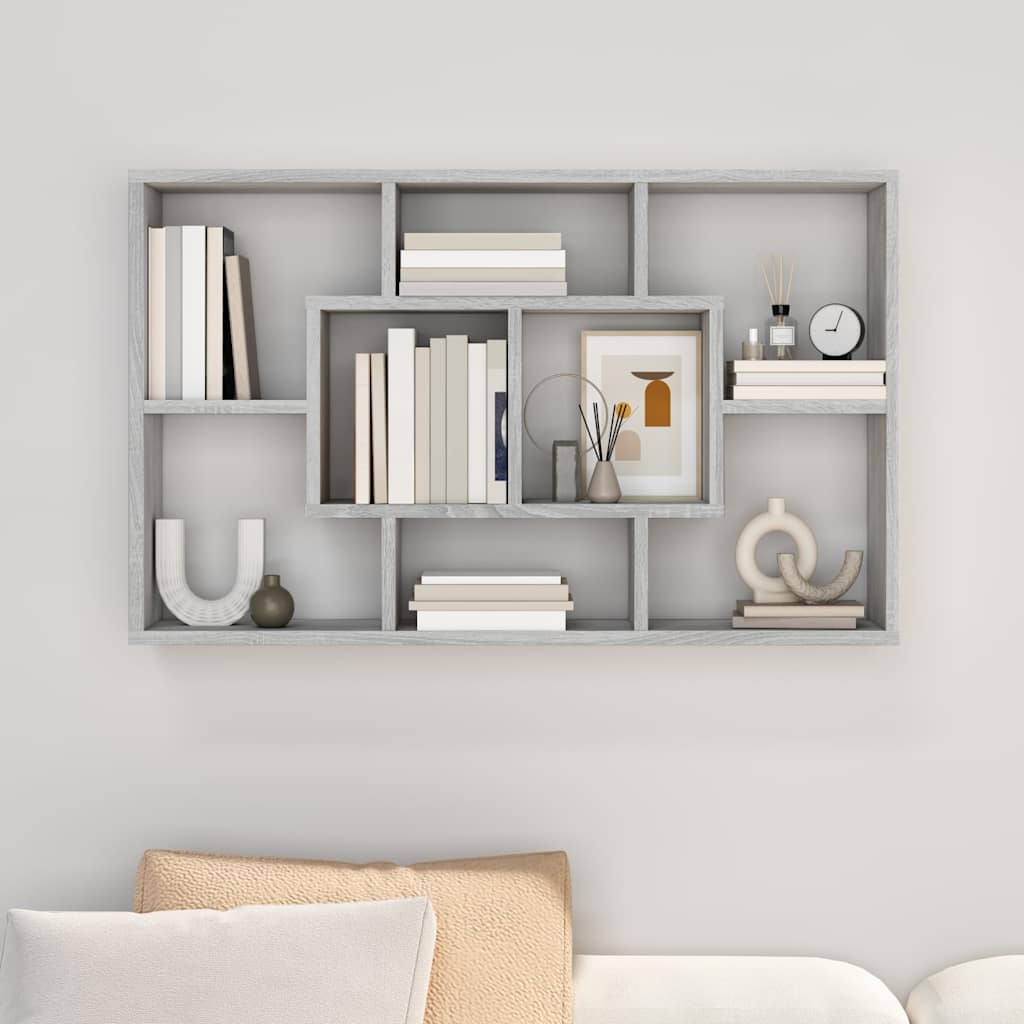 Vidaxl wandschap 85x16x52,5 cm bewerkt hout grijs sonoma eikenkleur
