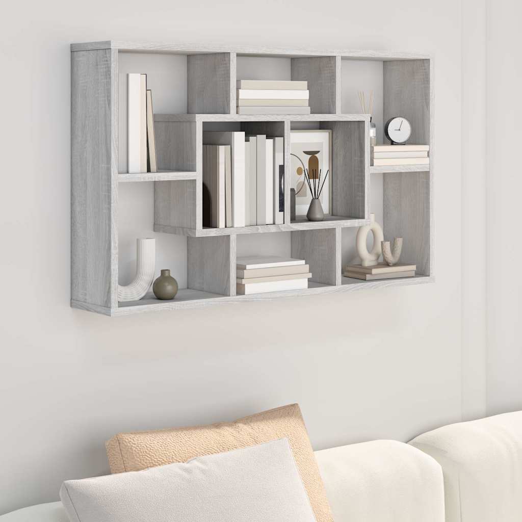 Vidaxl wandschap 85x16x52,5 cm bewerkt hout grijs sonoma eikenkleur