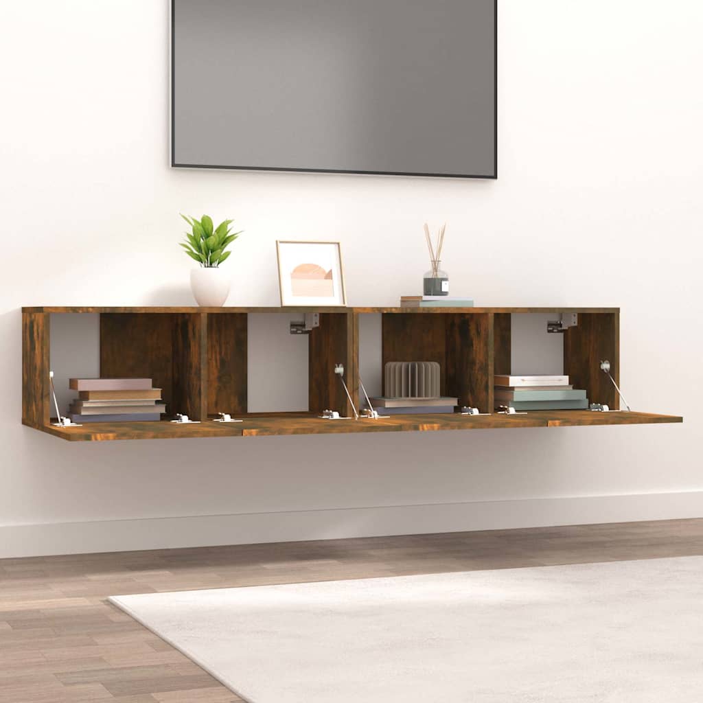 Vidaxl tv-meubelen 2 st 80x30x30 cm bewerkt hout gerookt eikenkleur