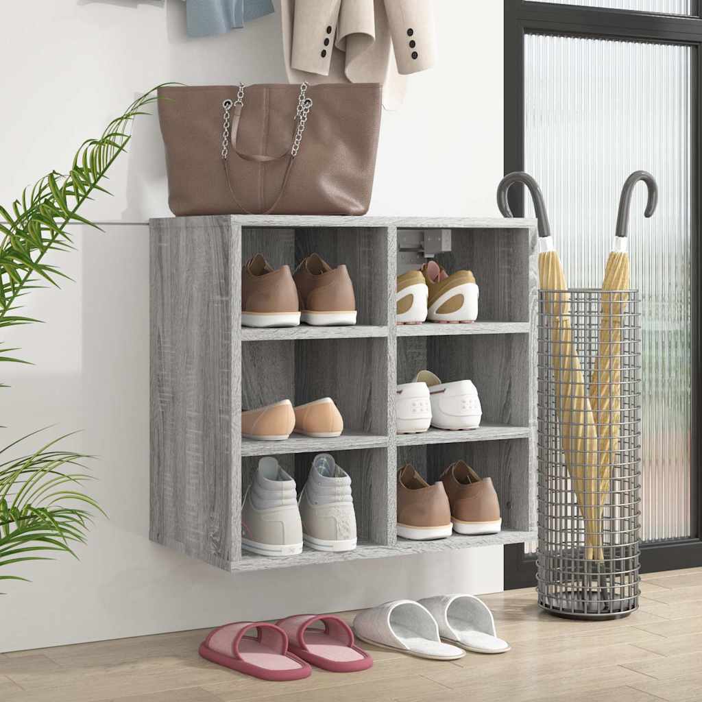 Vidaxl schoenenkast 52,5x30x50 cm grijs sonoma eikenkleurig