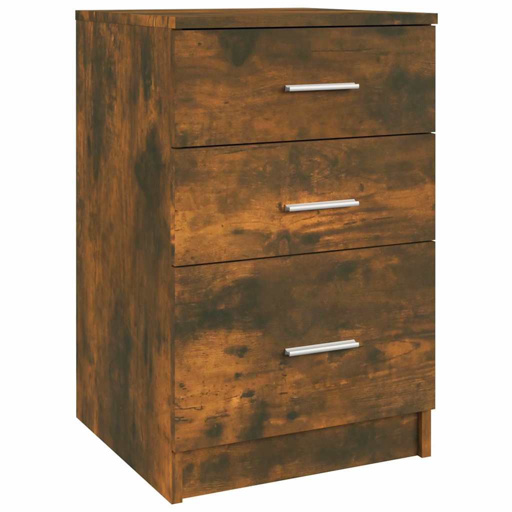 Vidaxl nachtkastje 40x40x63 cm bewerkt hout gerookt eikenkleurig