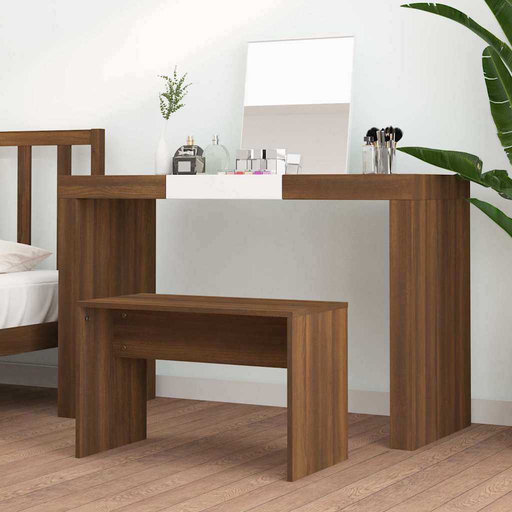 Vidaxl kaptafelkruk 70x35x45 cm bewerkt hout bruin eikenkleur
