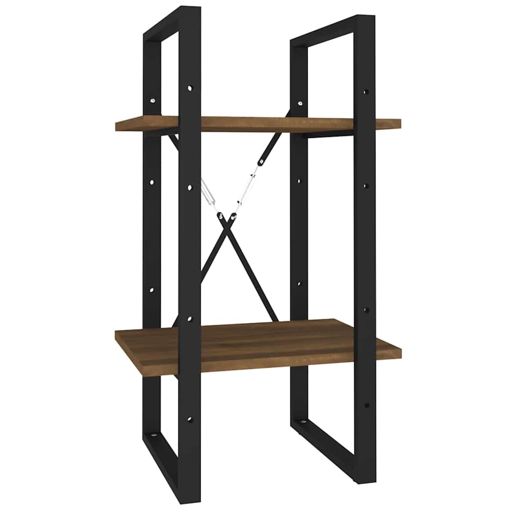 Vidaxl boekenkast 2-laags 40x30x70 cm bewerkt hout bruin eikenkleur