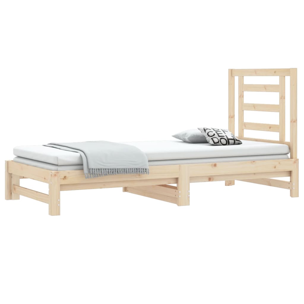 Vidaxl slaapbank uitschuifbaar massief grenenhout 2x(90x190) cm