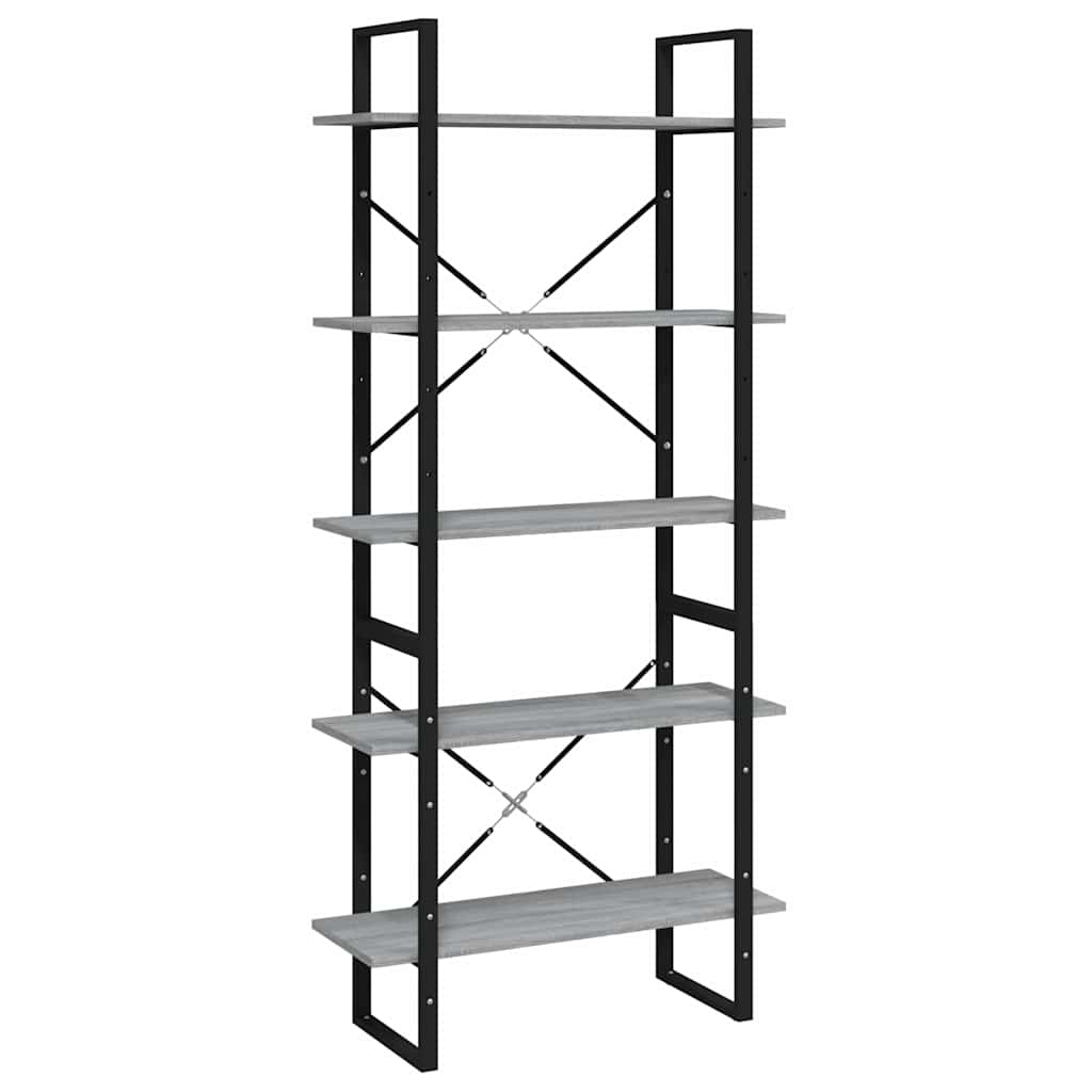 Vidaxl boekenkast 80x30x175 cm bewerkt hout grijs sonoma eikenkleurig