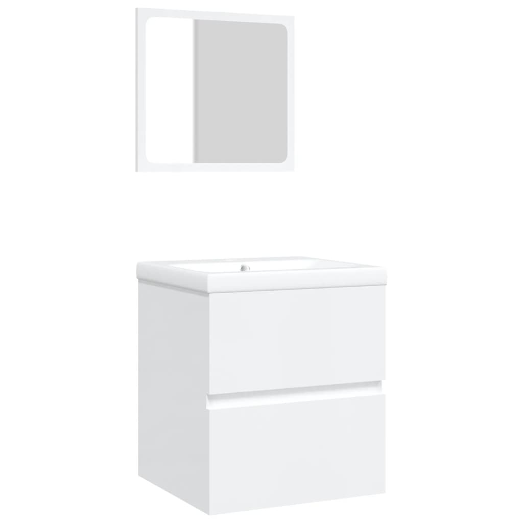 Vidaxl wastafelkast met wasbak en spiegel wit