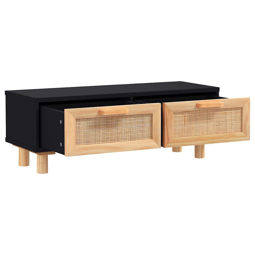 Vidaxl salontafel 80x40x30 cm bewerkt hout en grenenhout zwart