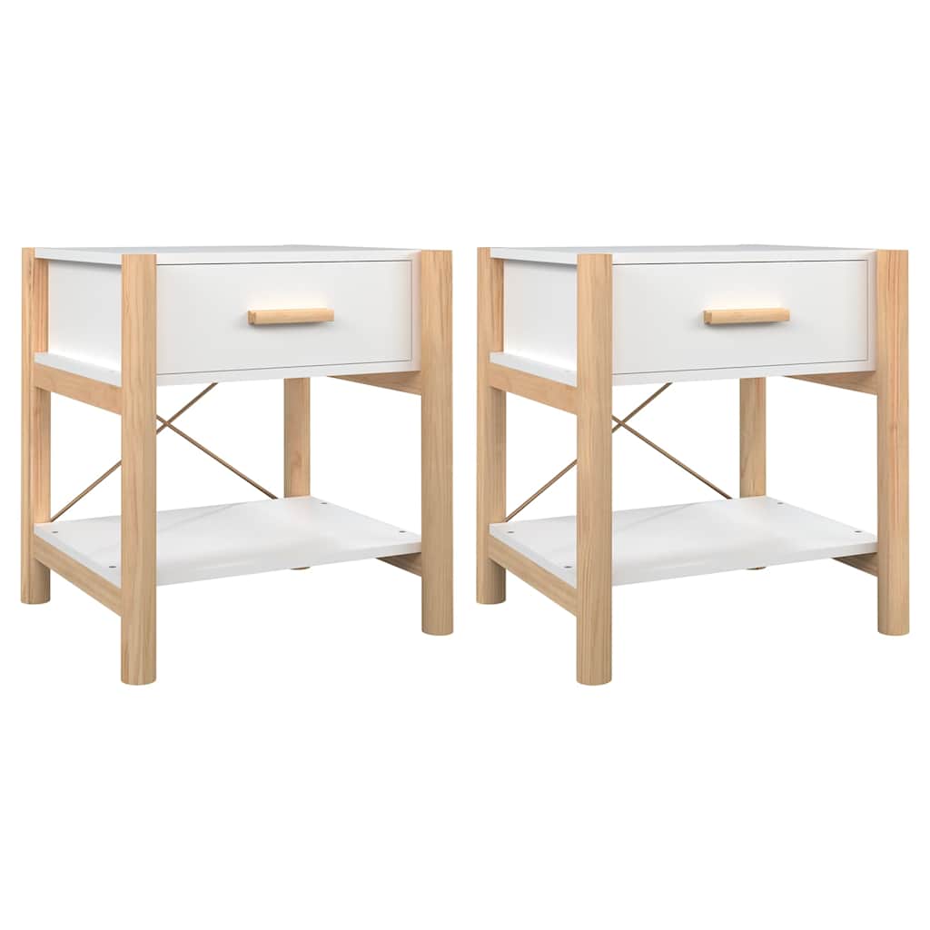 Vidaxl nachtkastjes 2 st 42x38x45 cm bewerkt hout wit