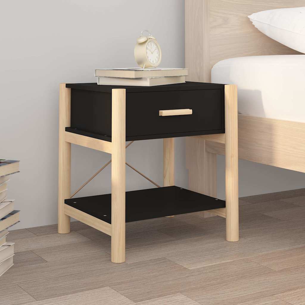 Vidaxl nachtkastjes 2 st 42x38x45 cm bewerkt hout zwart