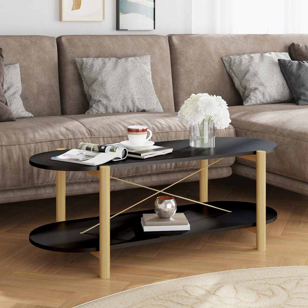 Vidaxl salontafel 110x48x40 cm bewerkt hout zwart