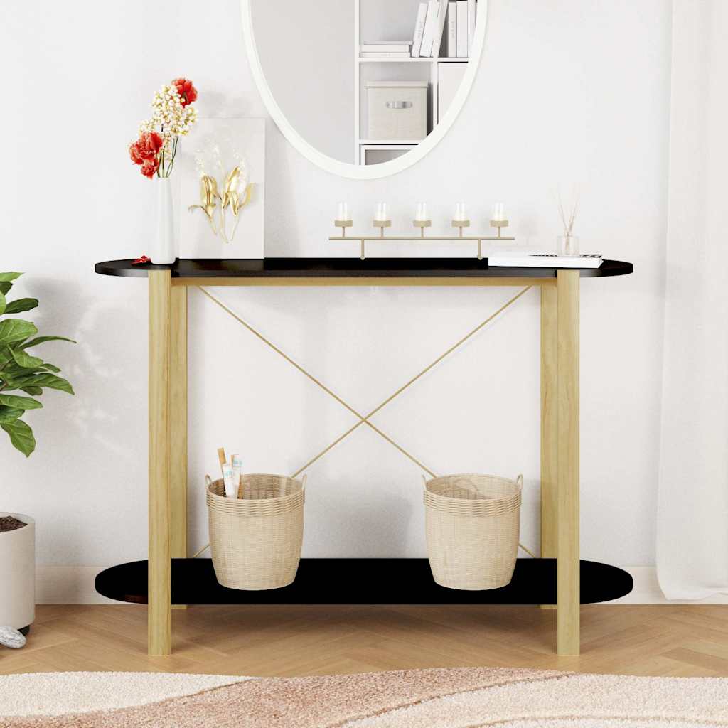 Vidaxl wandtafel 110x38x75 cm bewerkt hout zwart