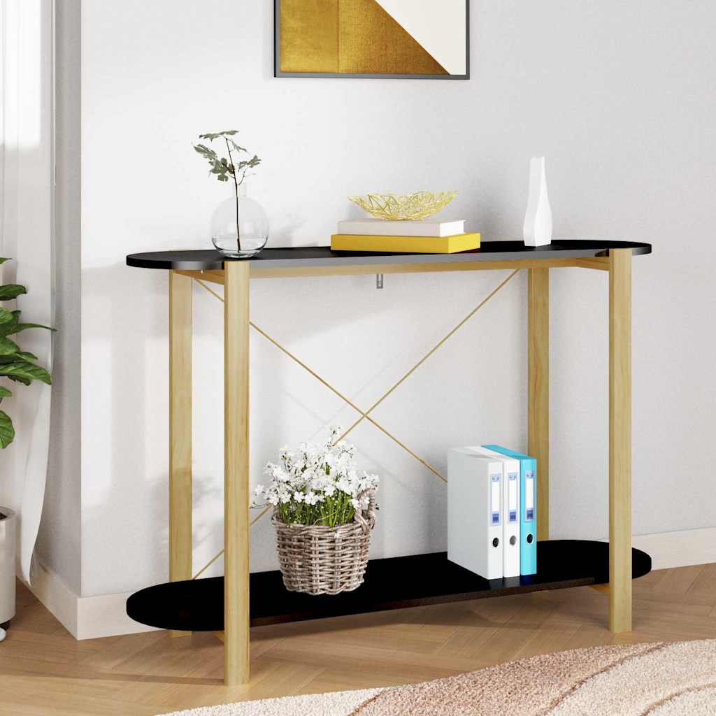 Vidaxl wandtafel 110x38x75 cm bewerkt hout zwart
