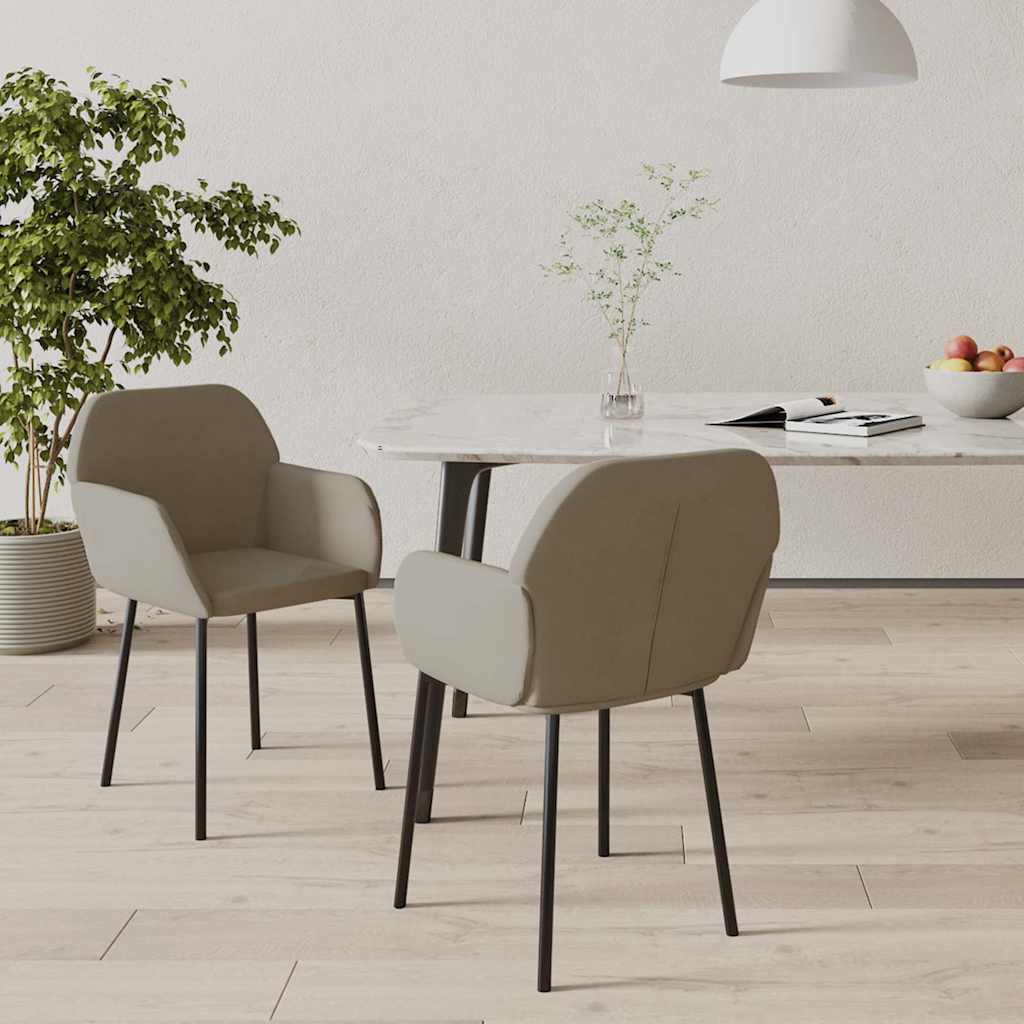 Vidaxl eetkamerstoelen 2 st fluweel lichtgrijs