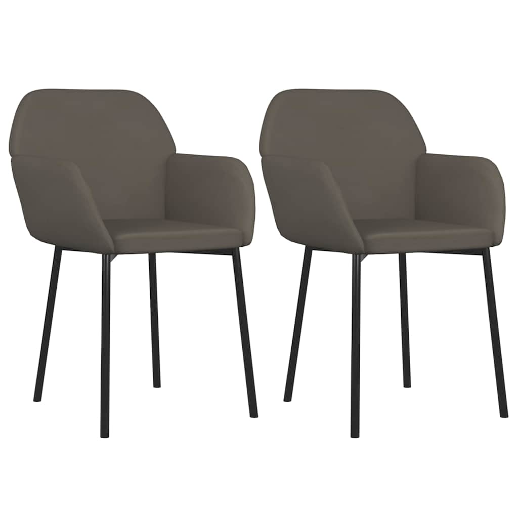 Vidaxl eetkamerstoelen 2 st fluweel donkergrijs