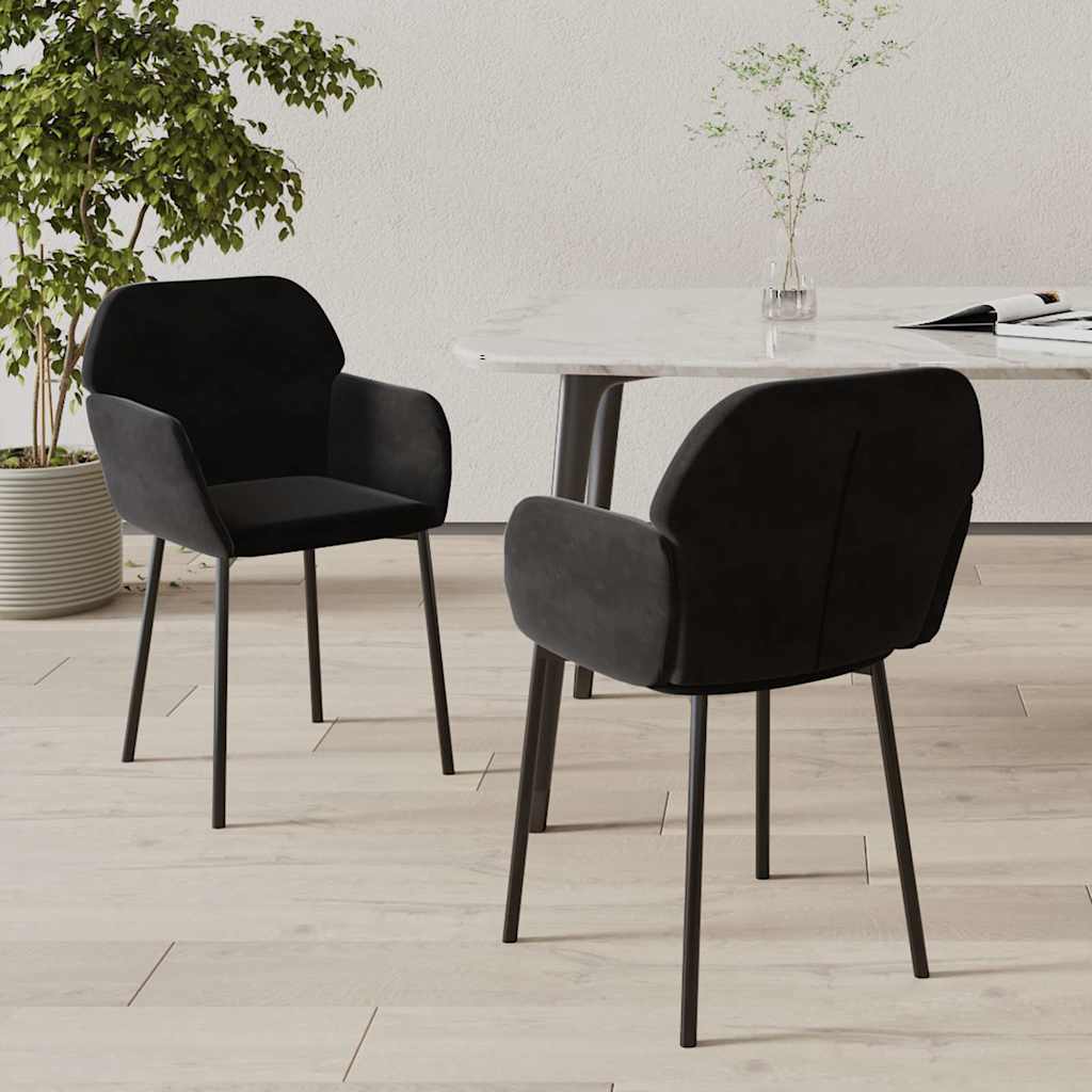 Vidaxl eetkamerstoelen 2 st fluweel zwart