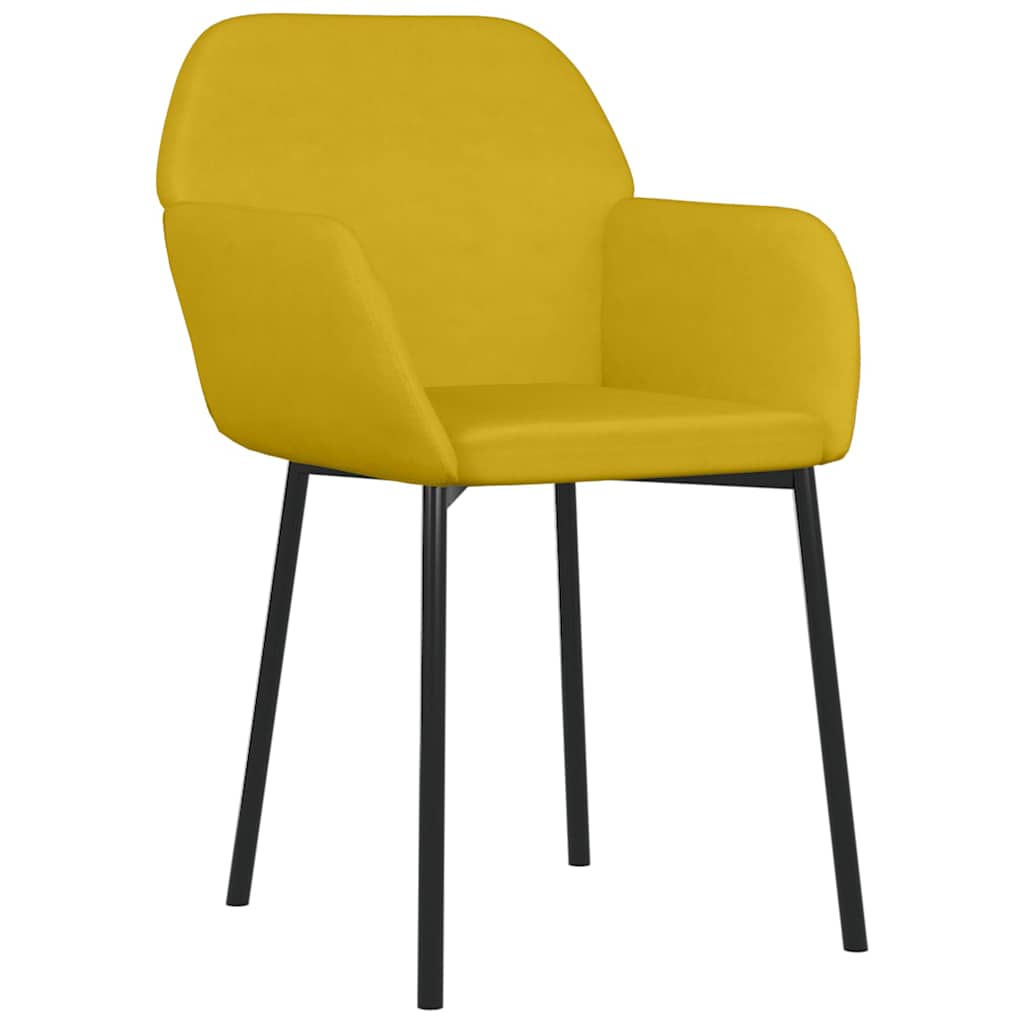 Vidaxl eetkamerstoelen 2 st fluweel geel