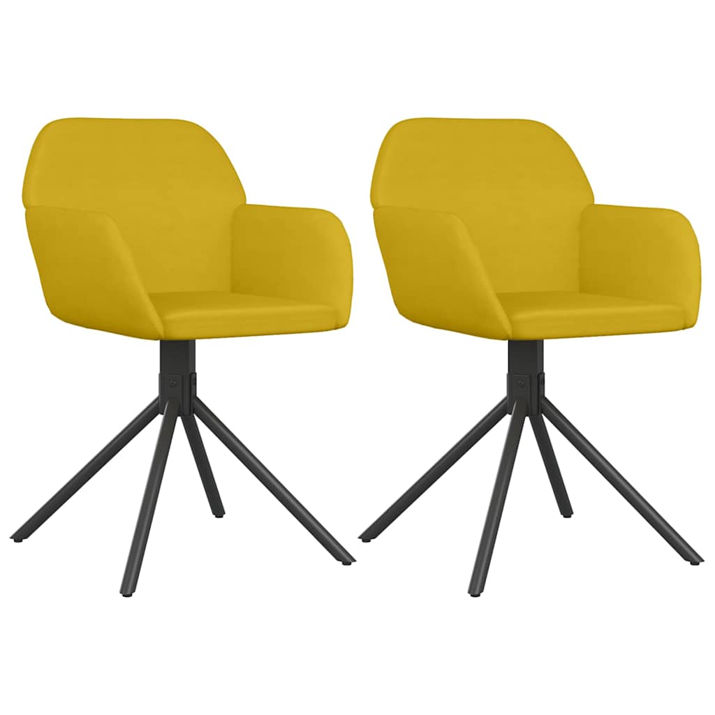 Vidaxl eetkamerstoelen draaibaar 2 st fluweel geel