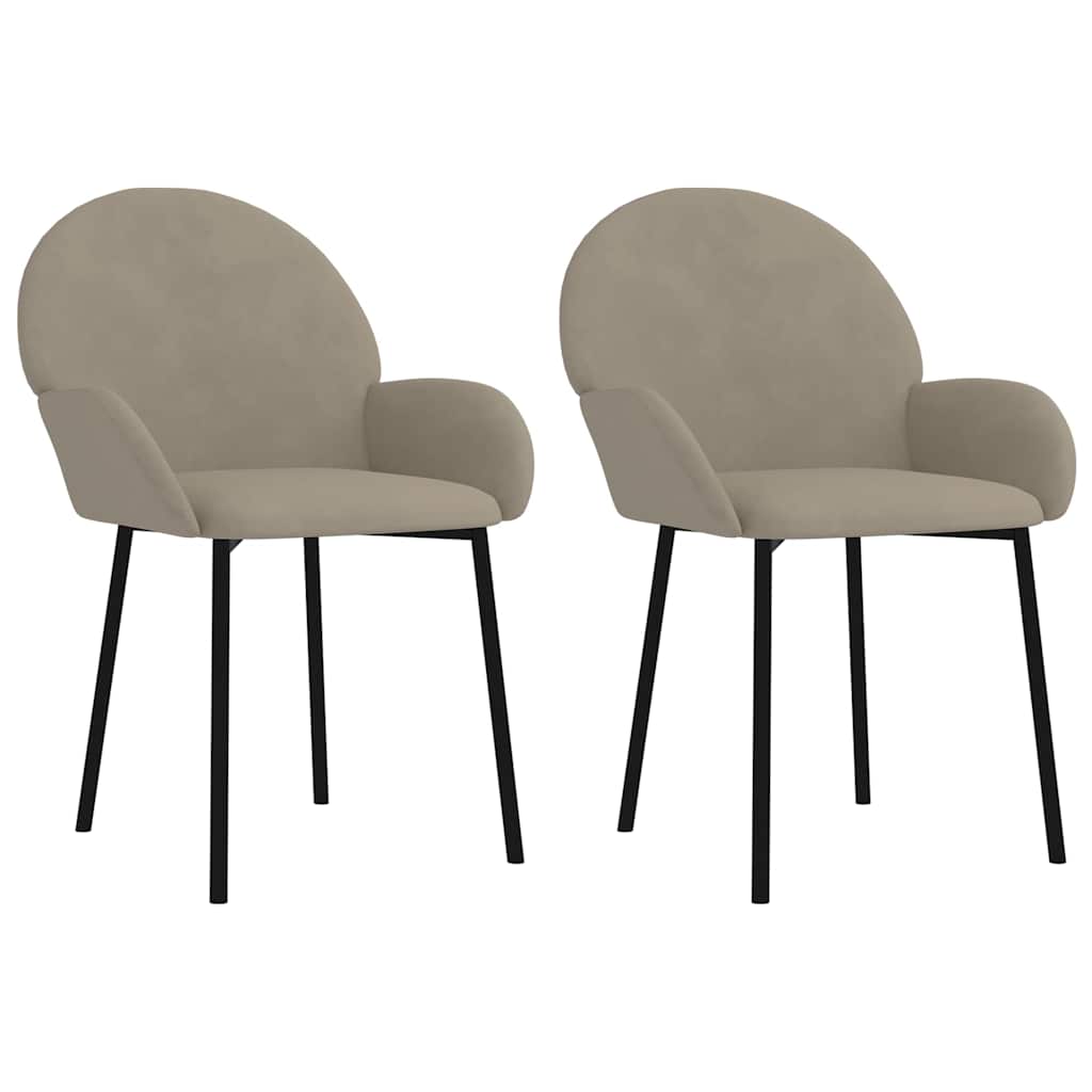 Vidaxl eetkamerstoelen 2 st fluweel lichtgrijs