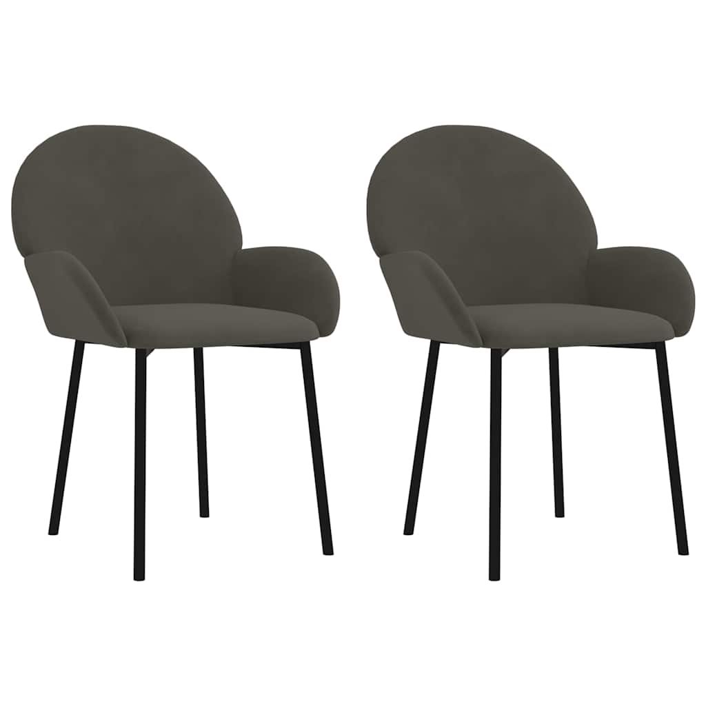 Vidaxl eetkamerstoelen 2 st fluweel donkergrijs