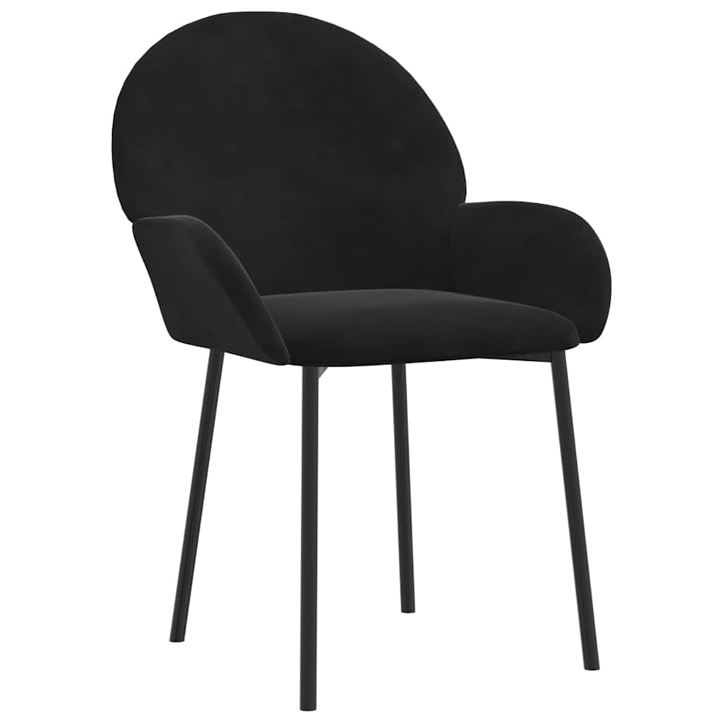 Vidaxl eetkamerstoelen 2 st fluweel zwart