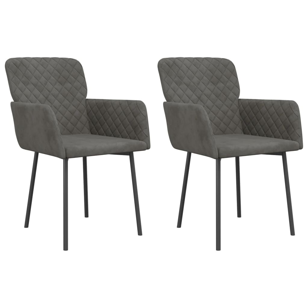 Vidaxl eetkamerstoelen 2 st fluweel donkergrijs