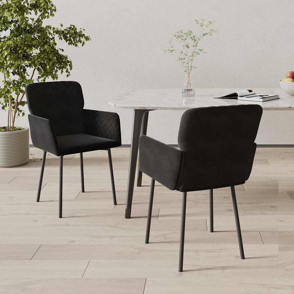 Vidaxl eetkamerstoelen 2 st fluweel zwart
