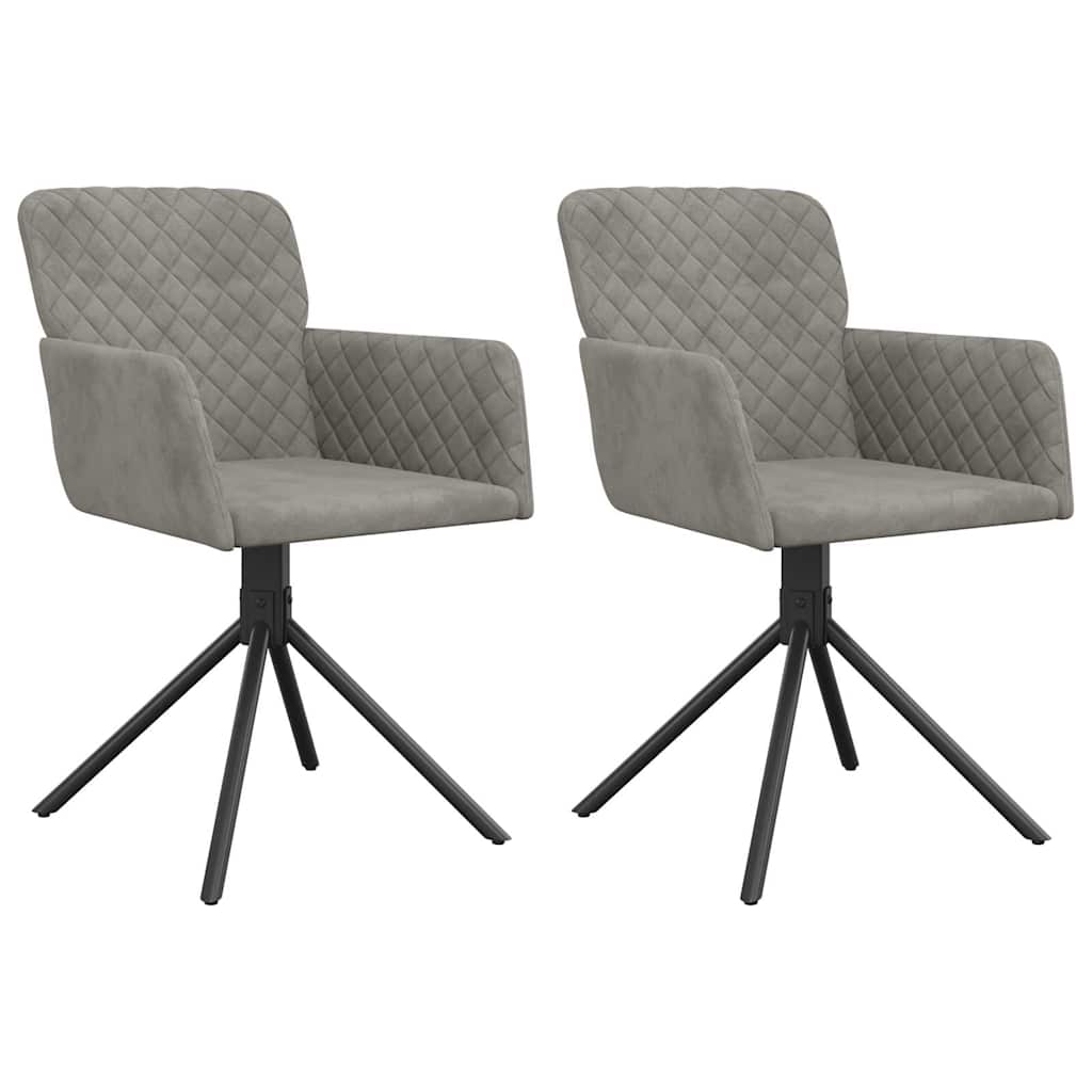 Vidaxl eetkamerstoelen draaibaar 2 st fluweel lichtgrijs