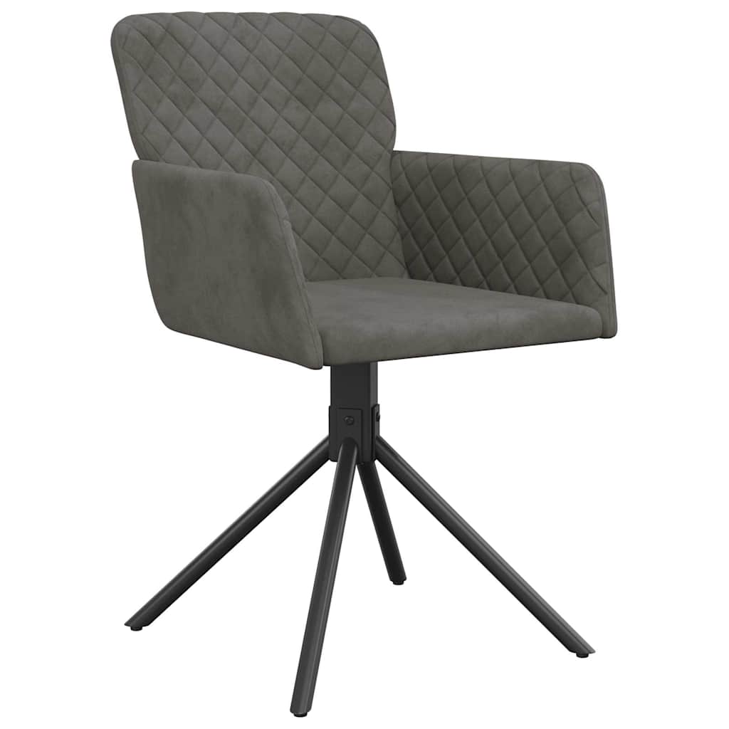 Vidaxl eetkamerstoelen draaibaar 2 st fluweel donkergrijs