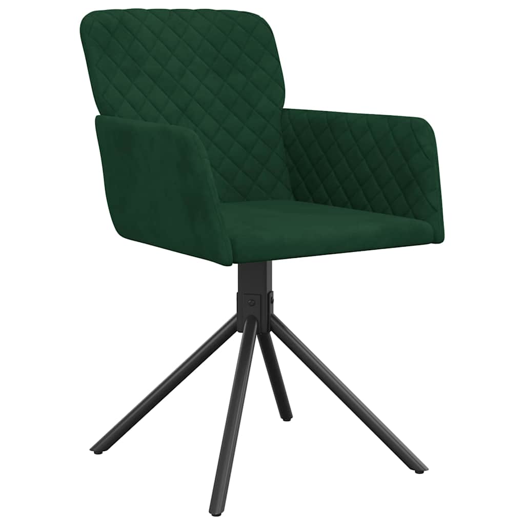 Vidaxl eetkamerstoelen draaibaar 2 st fluweel donkergroen