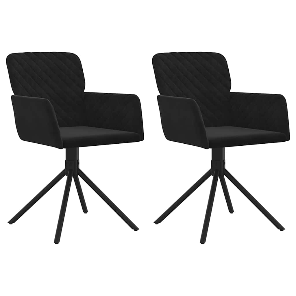 Vidaxl eetkamerstoelen draaibaar 2 st fluweel zwart
