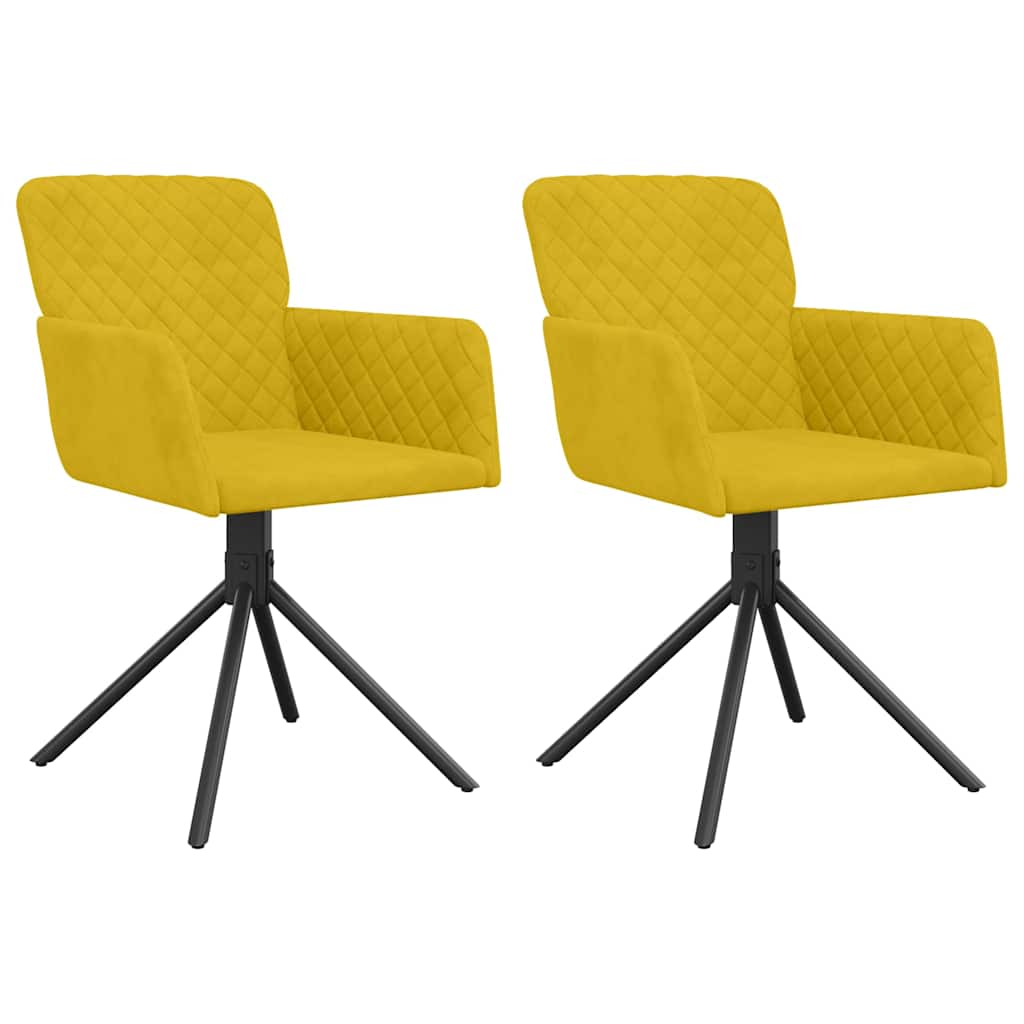 Vidaxl eetkamerstoelen draaibaar 2 st fluweel geel