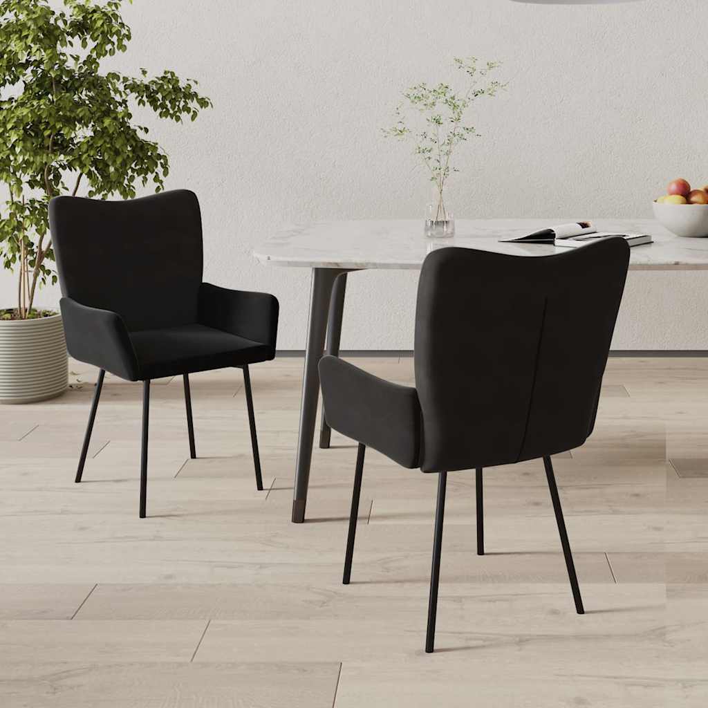 Vidaxl eetkamerstoelen 2 st fluweel zwart