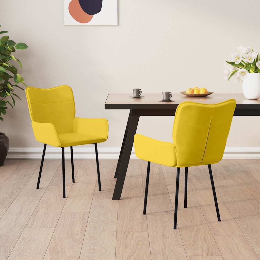 Vidaxl eetkamerstoelen 2 st fluweel geel