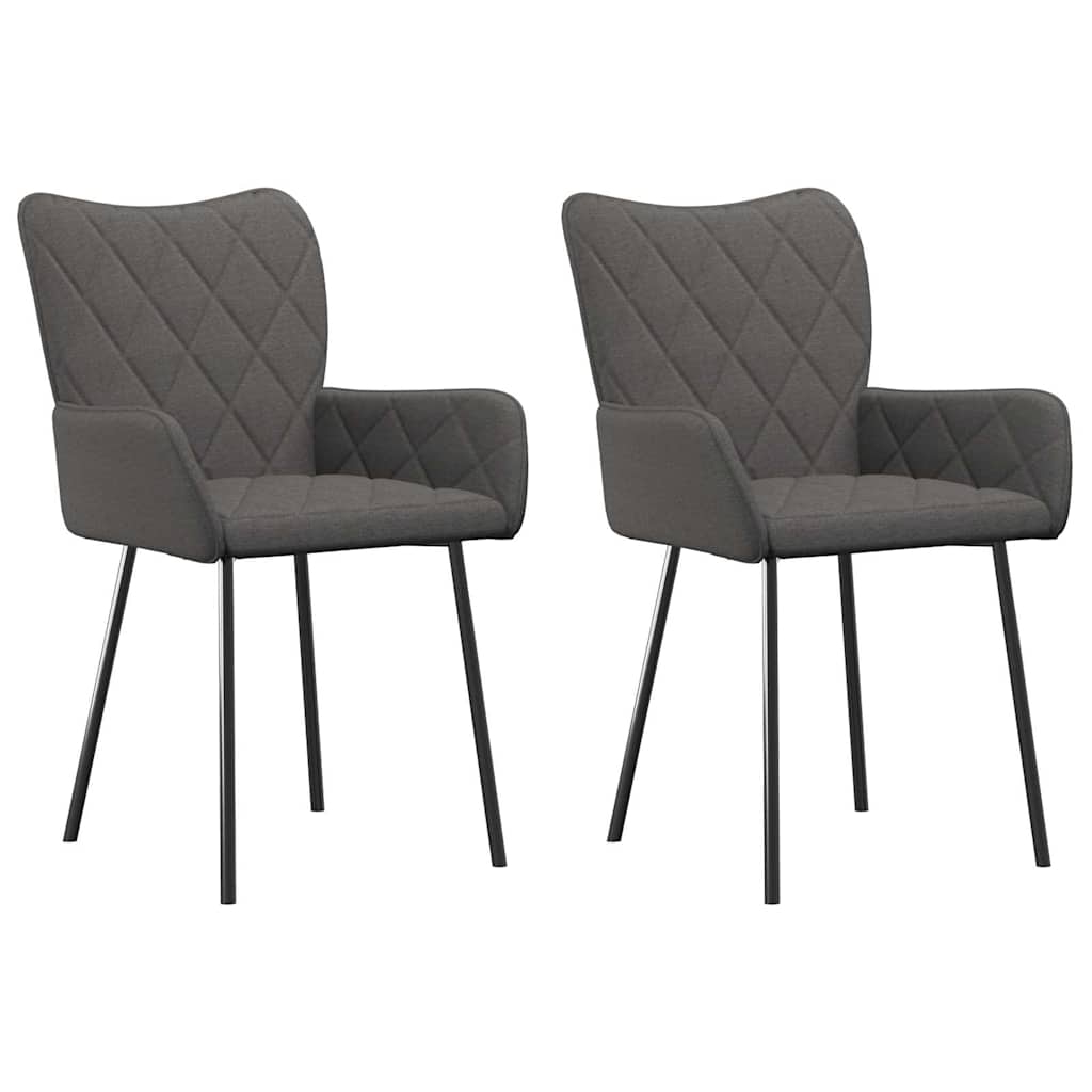 Vidaxl eetkamerstoelen 2 st stof donkergrijs