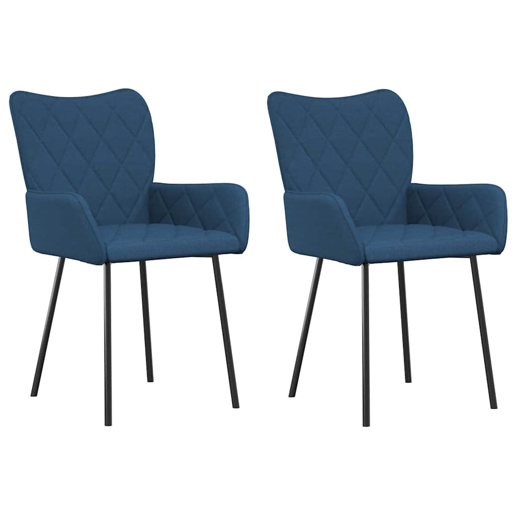 Vidaxl eetkamerstoelen 2 st stof blauw