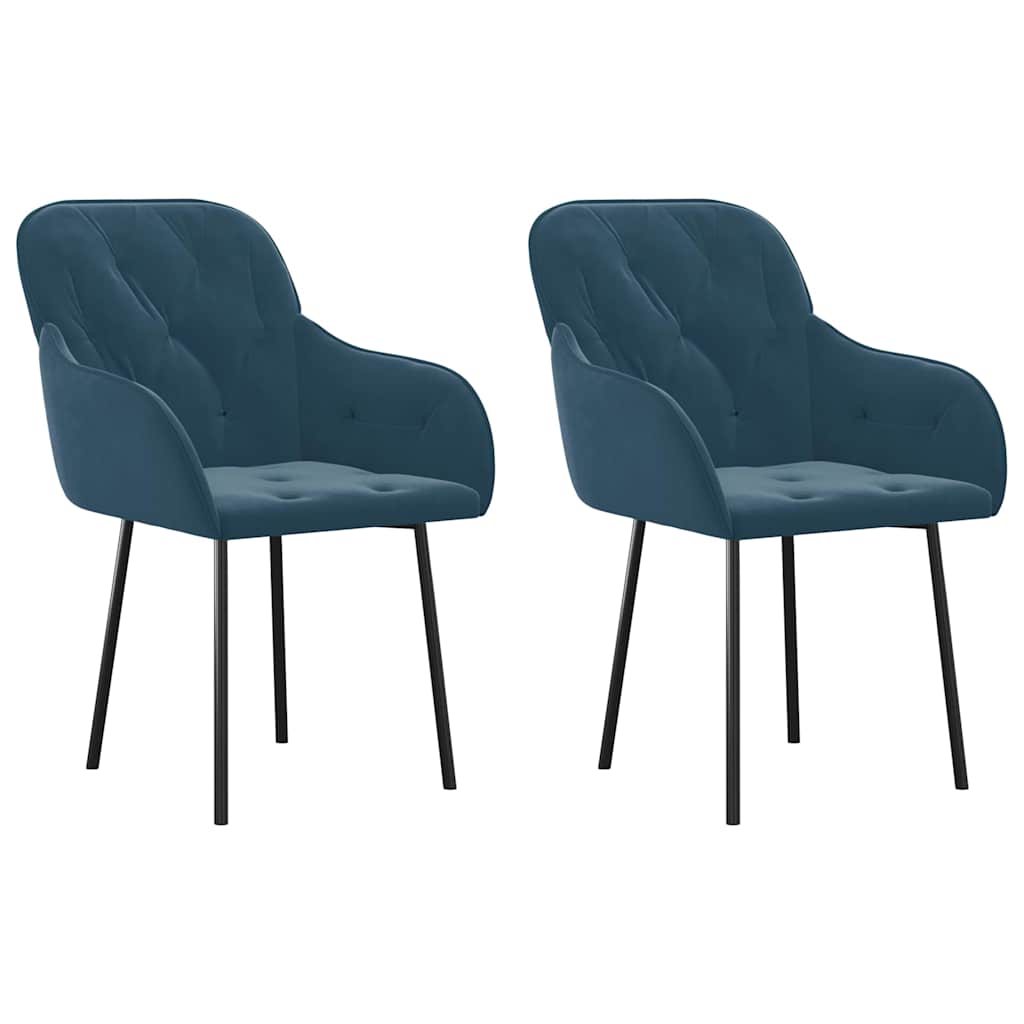 Vidaxl eetkamerstoelen 2 st fluweel blauw