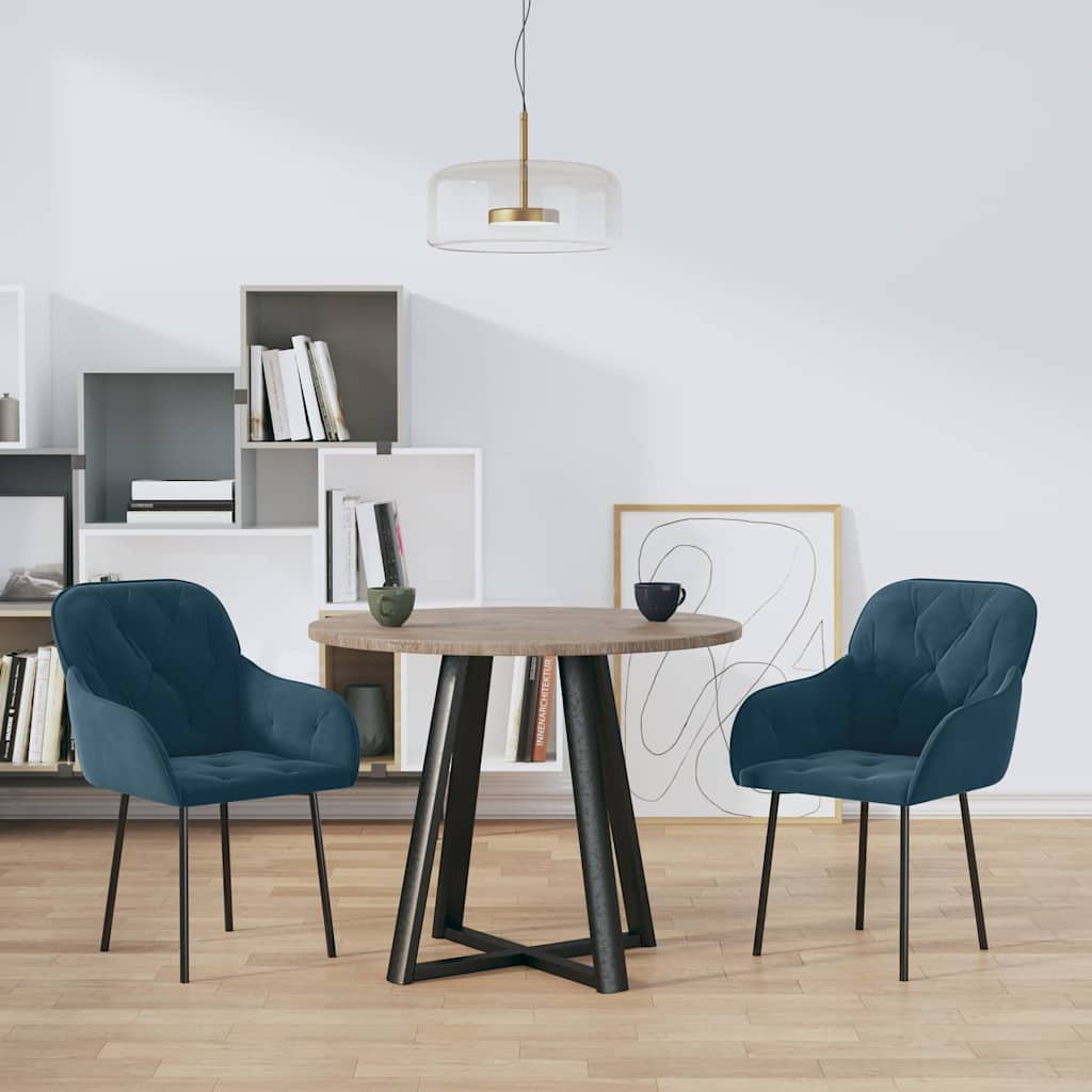 Vidaxl eetkamerstoelen 2 st fluweel blauw